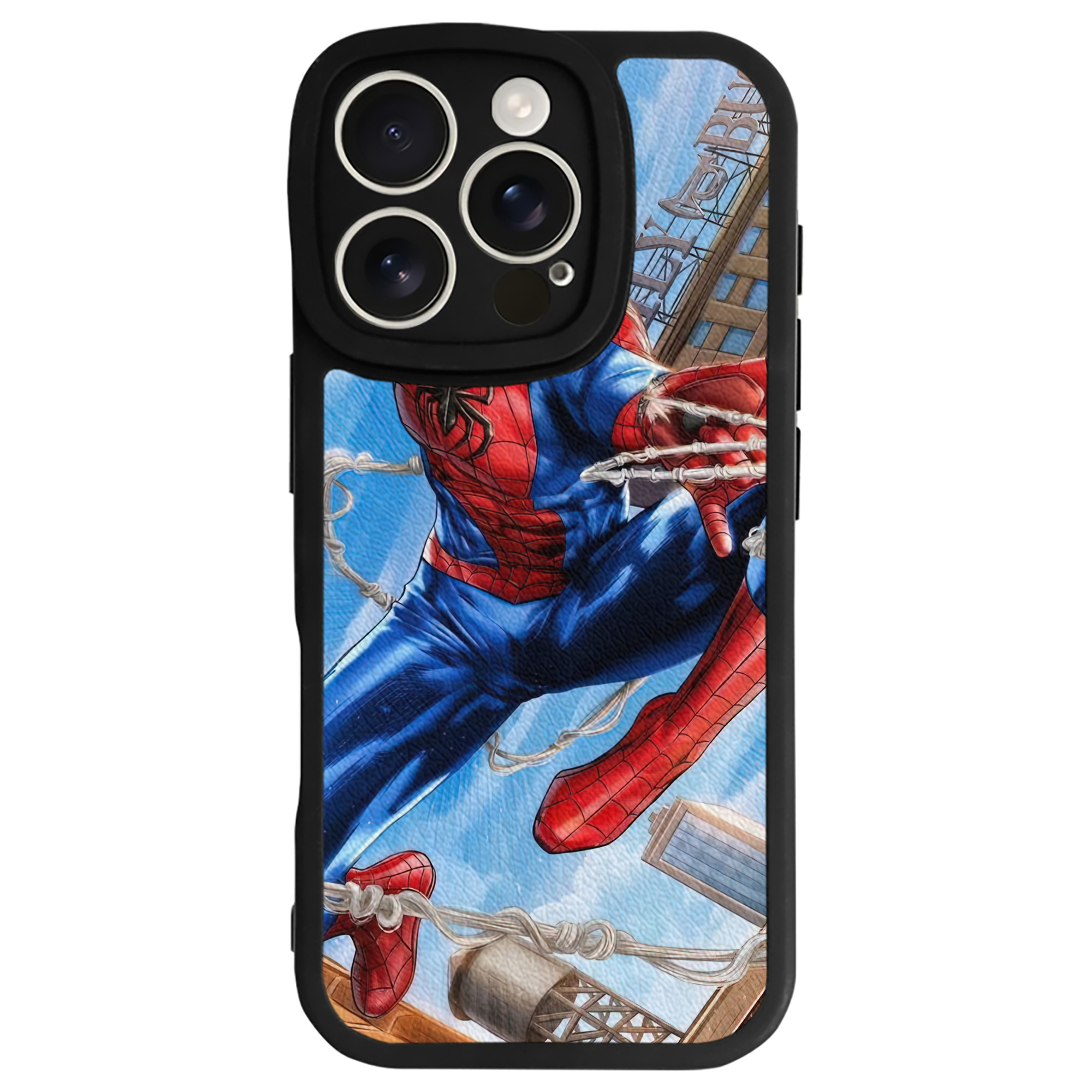 （画像用） Spider Man スパイダーマン 【iPhone 16シリーズ対応】シリコンスマホケース（レザー調） 材質：シリコン